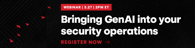 Join us for our "Bringing GenAI into your security operations" webinar