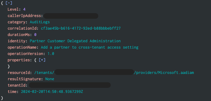 Splunk screenshot of granular delegated admin privileges in Entra ID