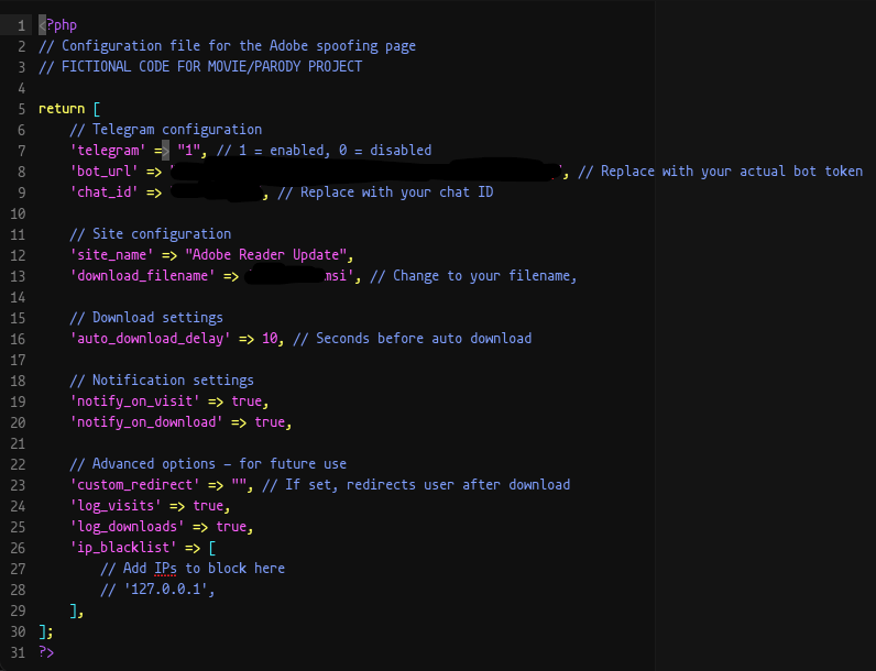 Settings.php Telegram channel Bot API implementation to forward statistics