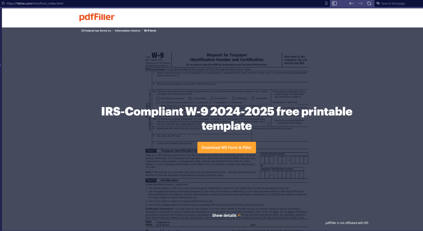 Example of an IRS-themed malicious website and content displayed to the user