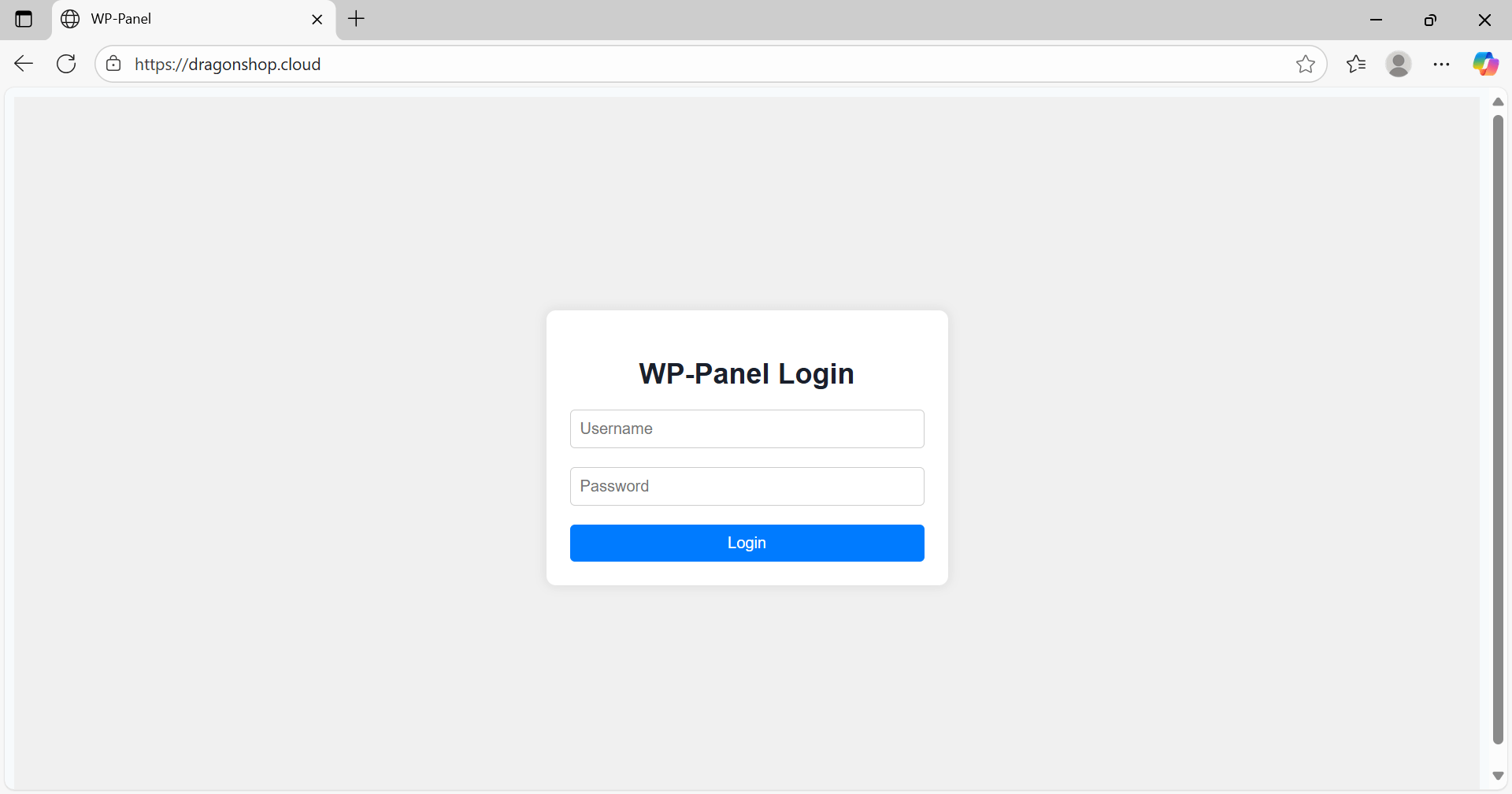 Exposed WP-Panel WordPress login page