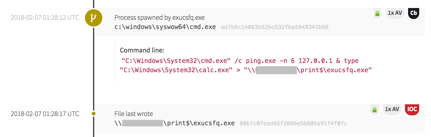Establishing Persistence: redirecting calc.exe, a native Microsoft binary to overwrite malware.
